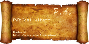 Pécsi Albert névjegykártya