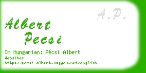 albert pecsi business card