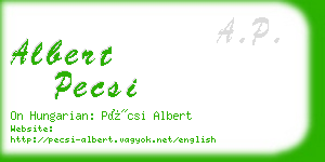 albert pecsi business card